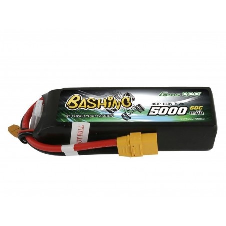 Batteries for RC cars and boats - Gens Ace Bashing-Series battery, Lipo 4S 14.8V 5000mAh 60C XT90 socket - FLASH RC