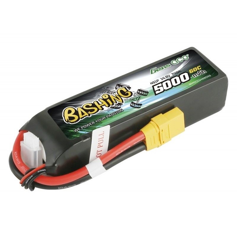 Batterien für RC-Autos und Boote - Batterie Gens Ace Bashing-Series, Lipo 4S 14.8V 5000mAh 60C Prise XT90 - FLASH RC
