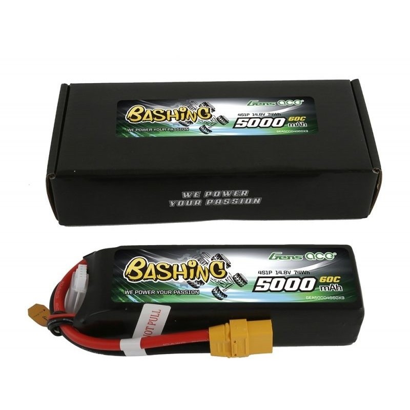 Batterie per auto e barche RC - Gens Ace Bashing-Series Battery, Lipo 4S 14.8V 5000mAh 60C XT90 Socket - FLASH RC