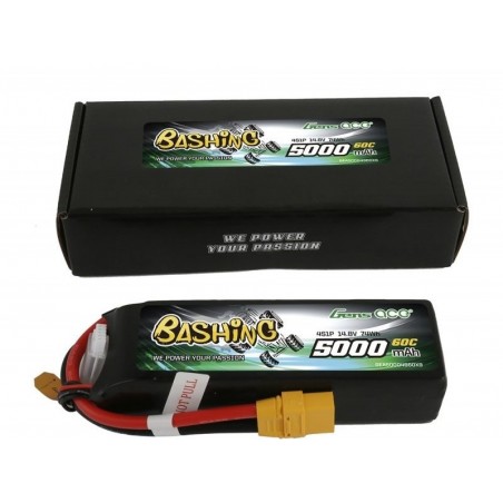 Batterien für RC-Autos und Boote - Batterie Gens Ace Bashing-Series, Lipo 4S 14.8V 5000mAh 60C Prise XT90 - FLASH RC