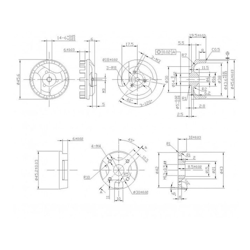 Outrunner - Moteur Brushless DM3625 (257g, 800kv, 850W) Pro-Tronik - FLASH RC