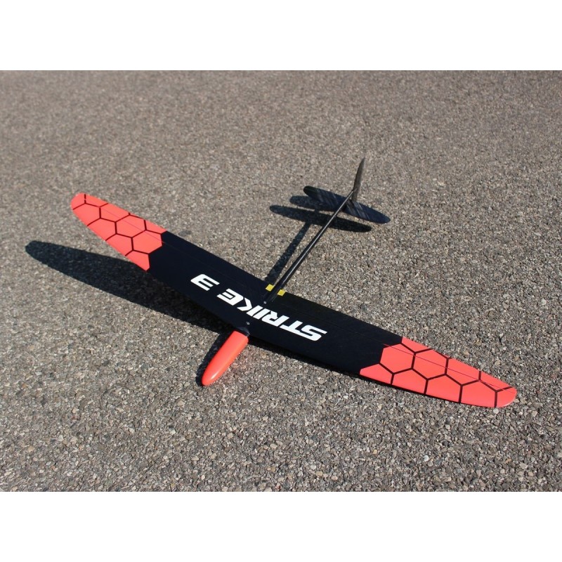 Alianti RC - F3K Strike 3 neon rosso a nido d'ape - 1m - FLASH RC