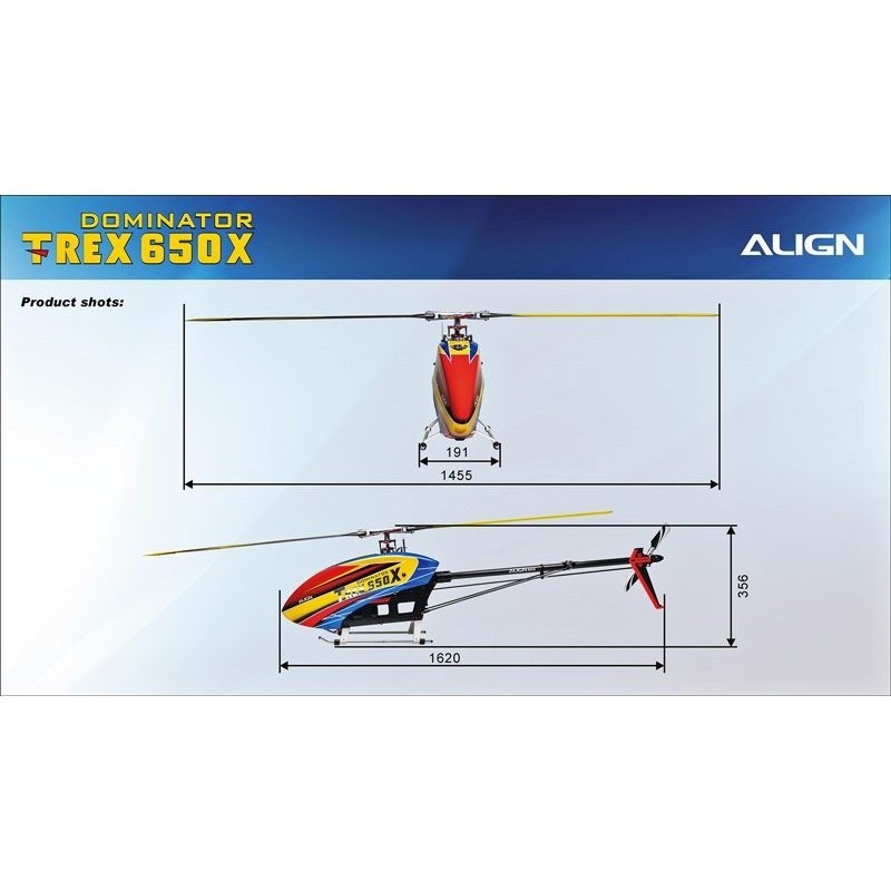 Helicópteros RC - Kit Align T-REX 650X Dominator (12S) - FLASH RC