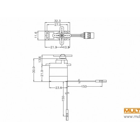 Servo mini Hitec HS-70MG (13g, 3kg.cm, 0.14s/60°) - FLASH RC