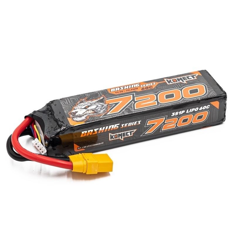 Batterien für RC-Autos und Boote - LiPo 3S 11.1V 7200mah 60C Konect Bash XT90 Batterie - FLASH RC