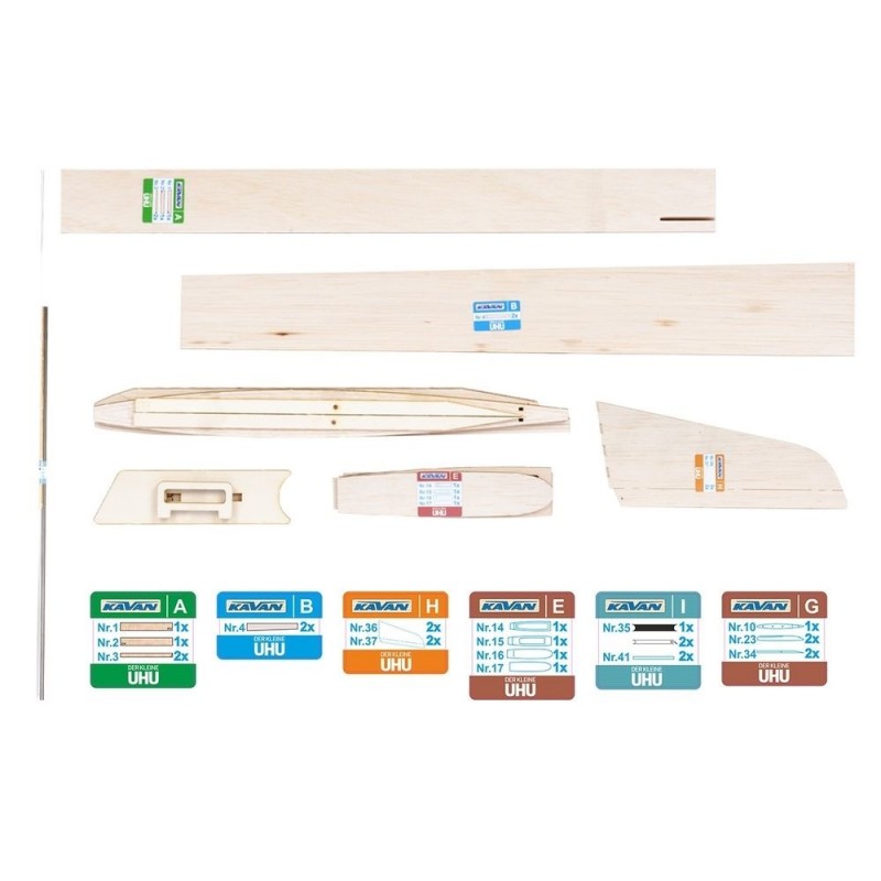 RC gliders - DER KLEINE UHU approx. 1.24m KIT - FLASH RC