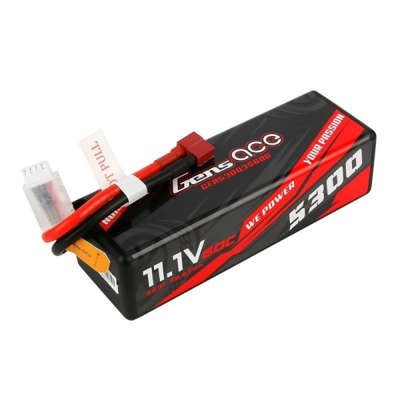 Batterien RC Autos und Boote - Batterie Gens Ace, Lipo 3S 11.1V 5300mAh 60C Hardcase 15# Deans - FLASH RC