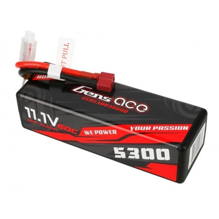 Batterie RC per auto e barche - Batteria Gens Ace, Lipo 3S 11.1V 5300mAh 60C Hardcase 15# Deans - FLASH RC