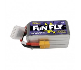 Baterías de propulsión de aviones RC - Tattu lipo Funfly Series 6S 22.2V 1300mAh 100C xt60 socket - FLASH RC