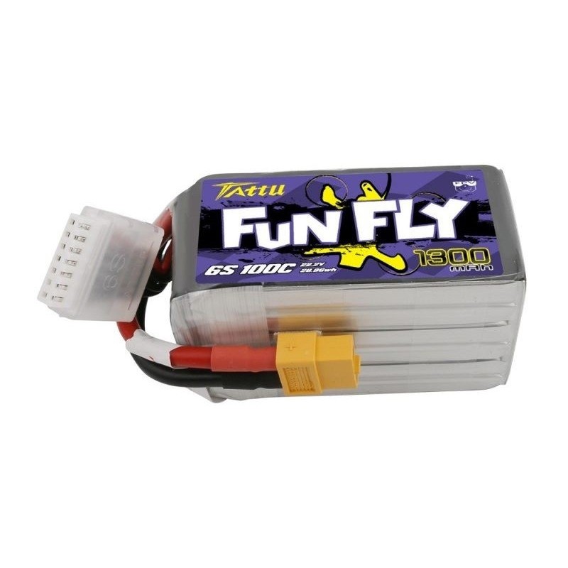 Batterie per propulsione aeronautica RC - Tattu lipo Funfly Series 6S 22.2V 1300mAh 100C xt60 socket - FLASH RC