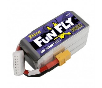 Batterien für den Antrieb von RC-Flugzeugen - Batterie Tattu lipo Funfly Series 6S 22.2V 1300mAh 100C Stecker xt60 - FLASH RC 2