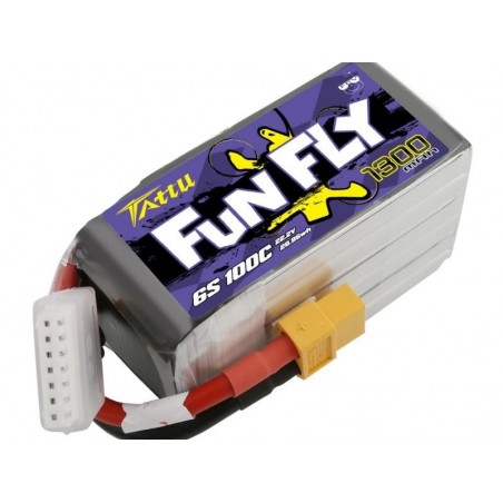 RC aircraft propulsion batteries - Tattu lipo Funfly Series 6S 22.2V 1300mAh 100C xt60 socket - FLASH RC
