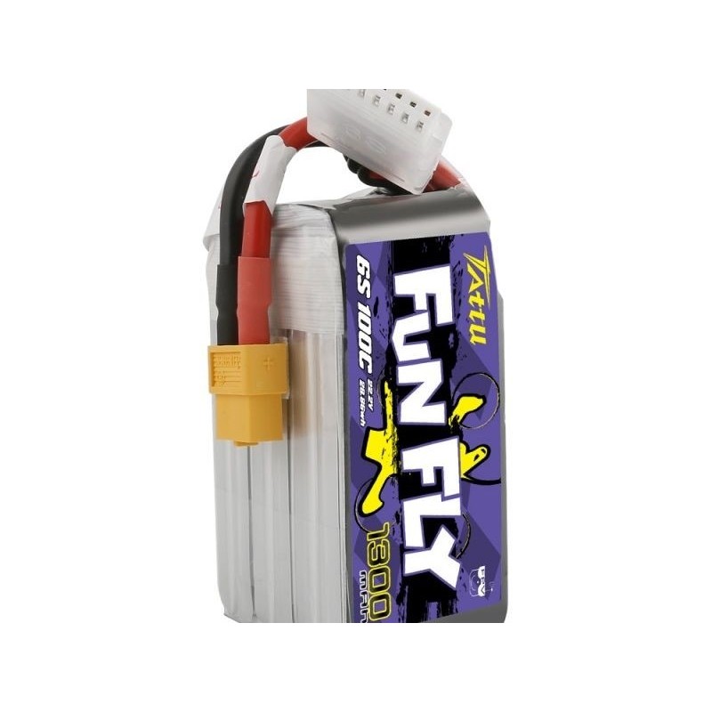 RC aircraft propulsion batteries - Tattu lipo Funfly Series 6S 22.2V 1300mAh 100C xt60 socket - FLASH RC