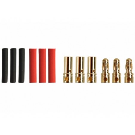 Gold plug 2/2.3/3/3.5/4/5/5.5/6/8 - Gold plug PK 3.5mm M/F (3 pairs) - Yuki Model - FLASH RC