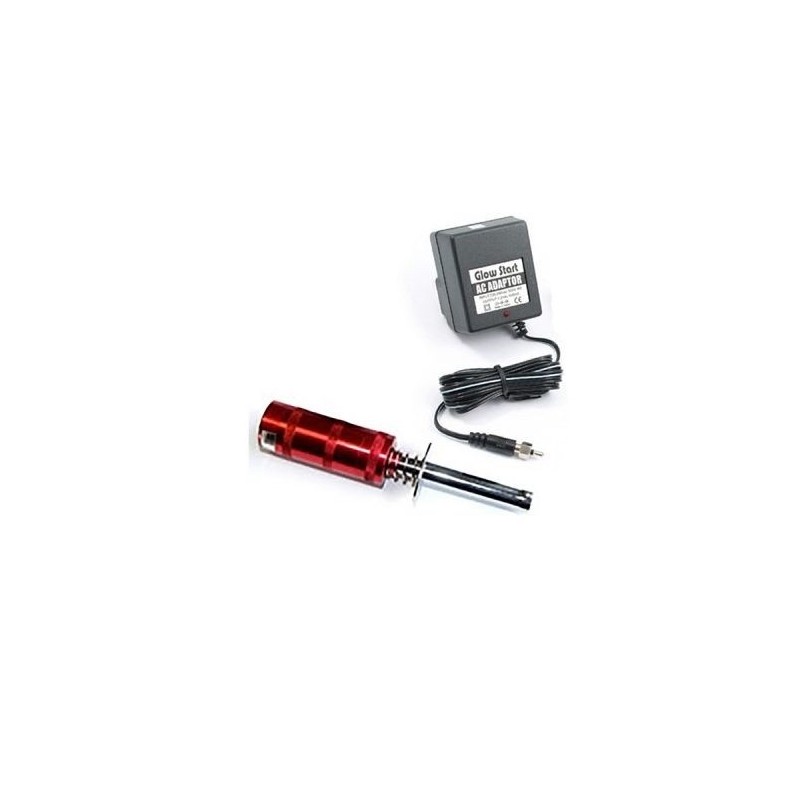Démarrage moteur - Socquet à bougie Alu avec vumètre et accu 2100mAh + chargeur Fastrax - FLASH RC