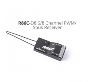 RADIOMASTER - R86C 6 Channel PWM / 8 Channel SBUS Receiver compatible with FR-SKY D8 - FLASH RC
