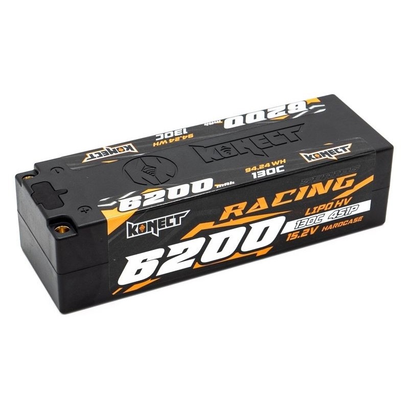 Baterías para coches y barcos RC - Batería LiPo HV 4S 15.2V 6200mah 130C LOW PROFIL KONECT - FLASH RC