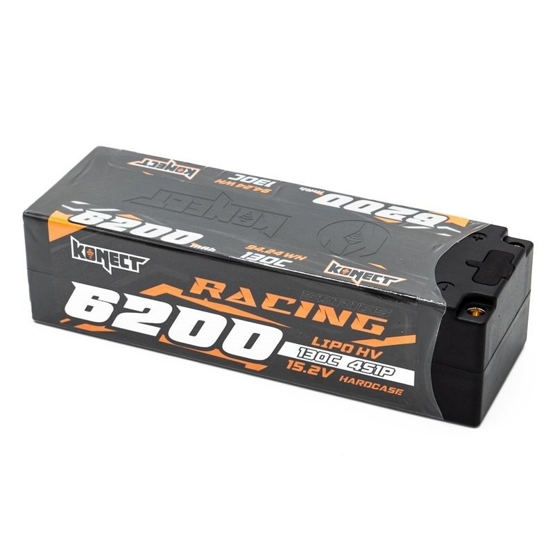 Batteries voitures et bateaux RC - Batterie LiPo HV 4S 15.2V 6200mah 130C LOW PROFIL KONECT - FLASH RC