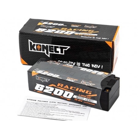 Batteries voitures et bateaux RC - Batterie LiPo HV 4S 15.2V 6200mah 130C LOW PROFIL KONECT - FLASH RC