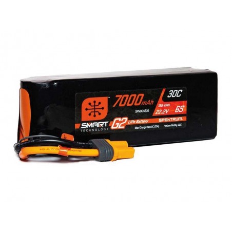 Batteries de propulsion avions RC - Batterie Smart Lipo 6S 22.2V 7000mAh 30C IC5 Spektrum - FLASH RC