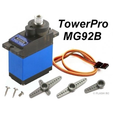 Servos - MG92B Robotic servo - 360° rotation - Towerpro digital metal - FLASH RC