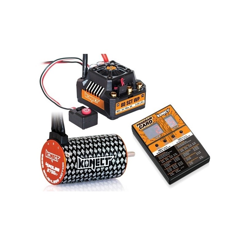 Combo - Konect Combo Brushless 1/10 : esc SCT 80A + motore 3660 2750KV + prog. - FLASH RC