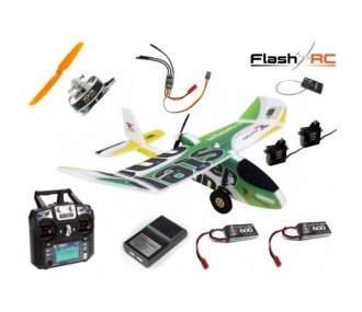 Plane RC Factory Step-One AKCE1000 Green + Beginner Equipment (Mode 1) - FLASH RC