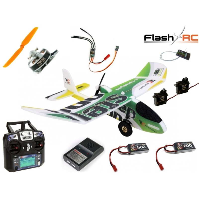 RC-Flugzeug Factory Step-One AKCE1000 Grün + Anfängerausrüstung (Modus 1)