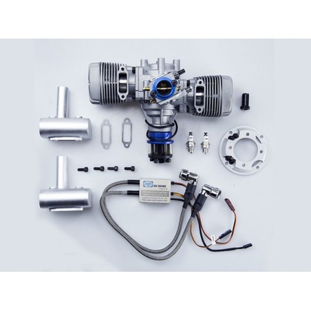 Moteurs essence - Moteur essence 2 temps GTT70 Bicylindres à plat boxer 70cc - NGH - FLASH RC
