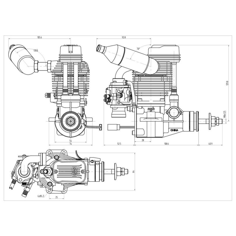 Moteurs essence - Moteur essence 4 temps GF30 30cc - NGH - FLASH RC