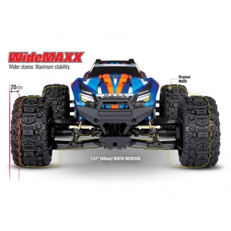 Traxxas wideMaxx 4S Brushless 4WD Bleu TQi TSM RTR - 89086-4 - FLASH RC