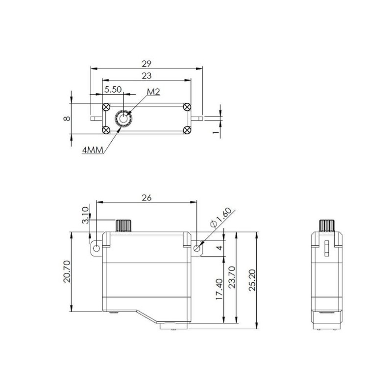 Servos - Servo Mini Mks HV6120 MG digital - FLASH RC