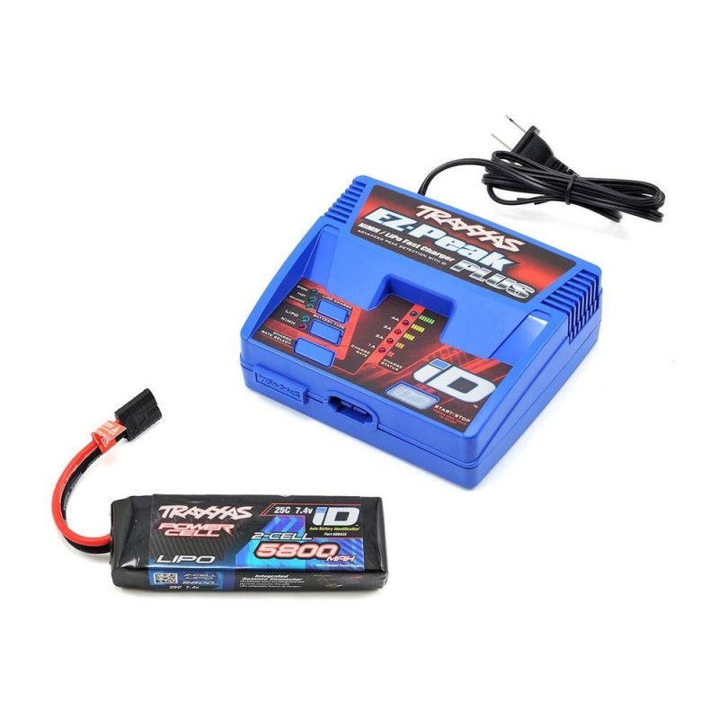 Chargers - Traxxas EZ-Peak Plus 80W Charger + 1 x Lipo 2s 5800mha iD 2992G - FLASH RC