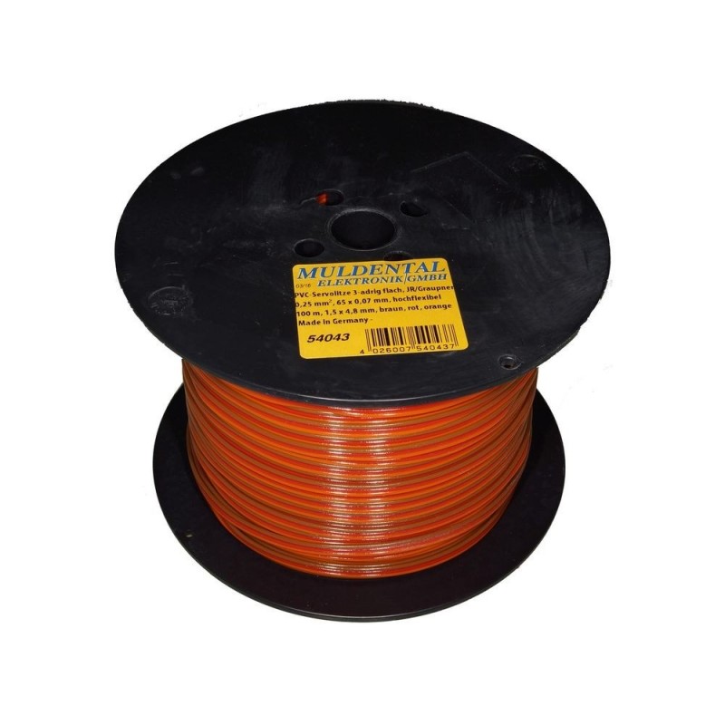 Servocables - Servocable 3 hilos tipo Graupner 0,25mm² - 100m Muldental - FLASH RC