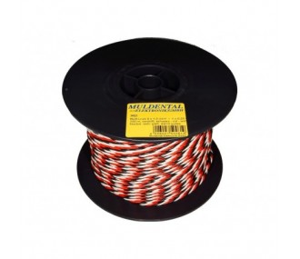Servo cables - Servo cable 3 strands 0,25mm² twisted type Futaba 100m Muldental - FLASH RC