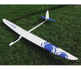 RC-Segelflugzeuge - Typhoon PLUS Vollfaser ca.2.90m weiß & blau RCRCM (schwarze Kabinenhaube) - FLASH RC