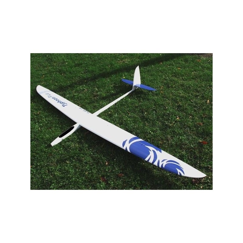 RC-Segelflugzeuge - Typhoon PLUS Vollfaser ca.2.90m weiß & blau RCRCM (schwarze Kabinenhaube) - FLASH RC