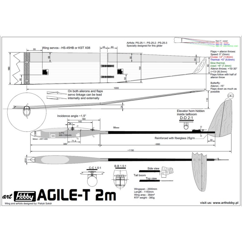 RC-Motorsegler - Agile-EC ca. 2,00m Art Hobby - FLASH RC