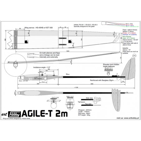 RC Motorgliders - Agile-EC approx. 2,00m Art Hobby - FLASH RC