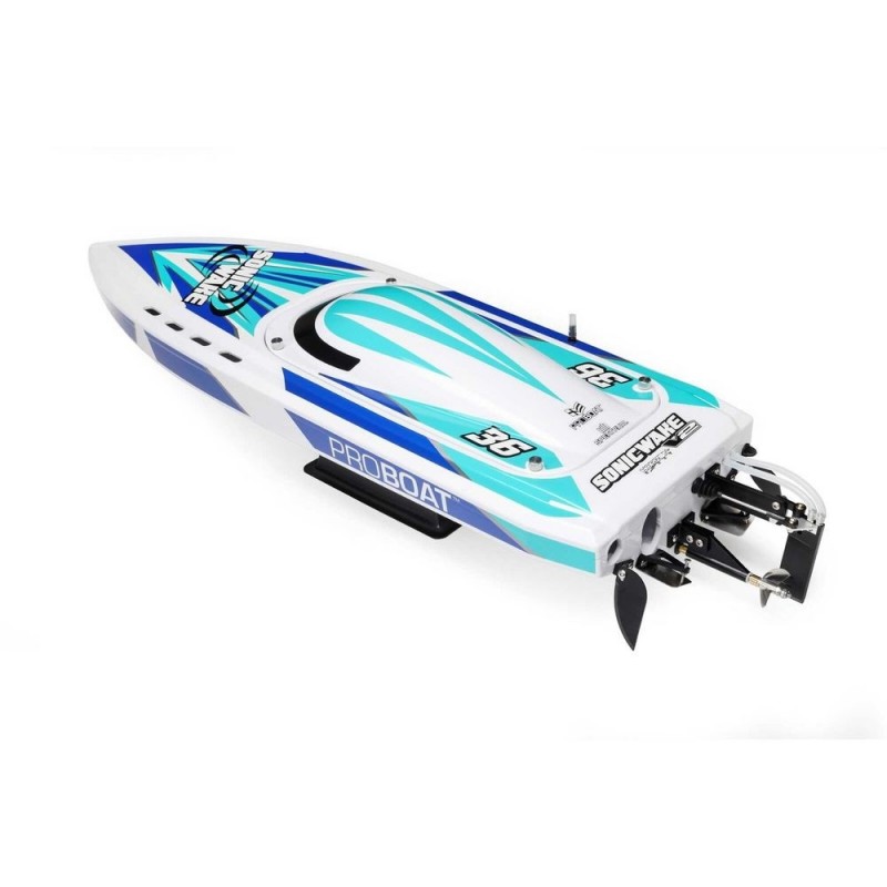 RC Powerboats - Proboat Sonicwake V2 36 BL Blue/White RTR - FLASH RC