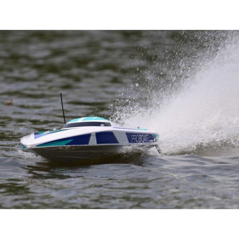 Motoscafi RC - Proboat Sonicwake V2 36 BL Blu/Bianco RTR - FLASH RC