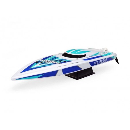 RC-Motorboote - Boot Proboat Sonicwake V2 36 BL Blau/Weiß RTR - FLASH RC