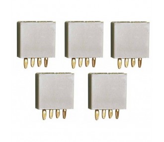 Crimp / solder sockets - MULTIPLEX socket grey female 4 pins (5pcs) - FLASH RC
