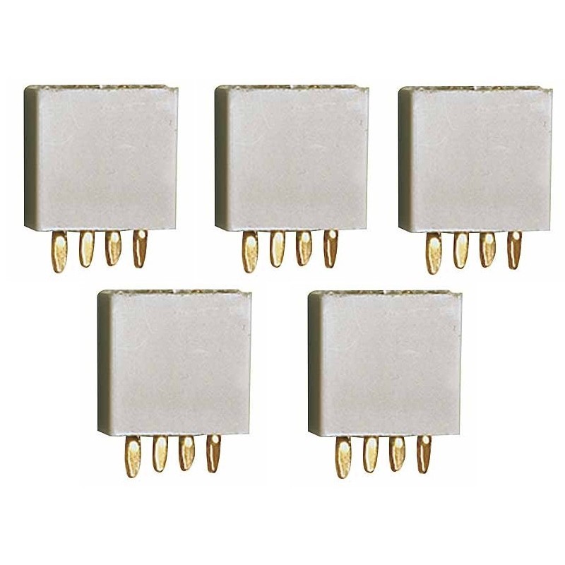Terminali a crimpare - Presa MULTIPLEX grigia femmina 4 pin (5 pz) - FLASH RC