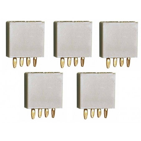 Terminales de engaste - MULTIPLEX hembra gris 4 pines (5pcs) - FLASH RC