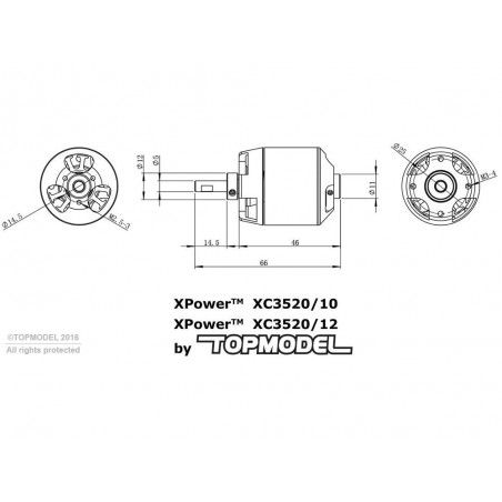 Outrunner - XPower XC3520/10 153g KV1100 - FLASH RC