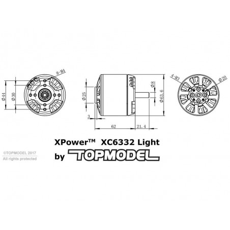 Outrunner - Moteur XPower XC6332/Light - FLASH RC