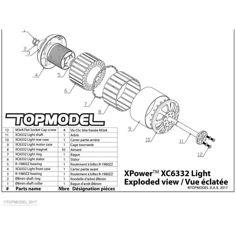 Outrunner - Moteur XPower XC6332/Light - FLASH RC