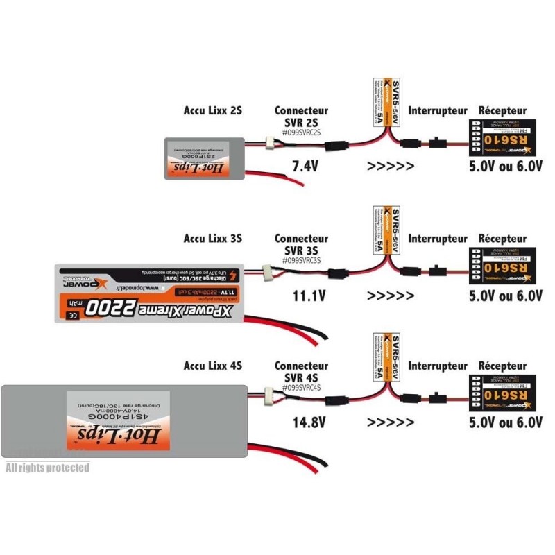 Switch Bec - Switch Bec XPower SVR5 - FLASH RC