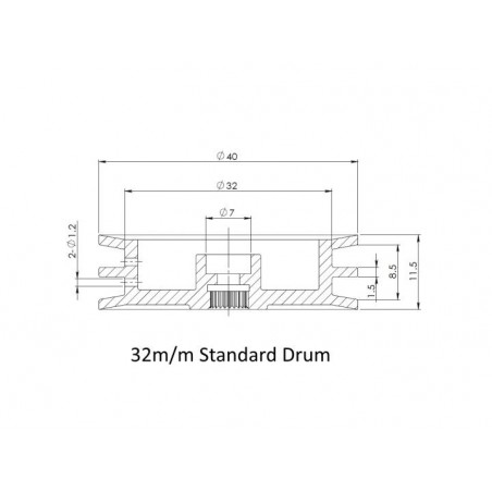 Servo horns - 32mm plastic drum for Blue Bird Winch servo - FLASH RC